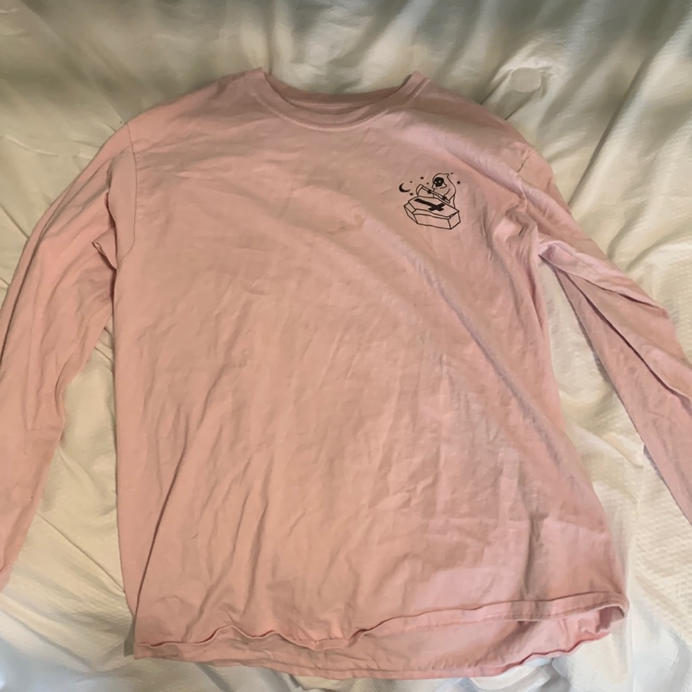 Pink long sleeve tee “wish you were here”